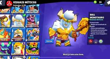 Conta Braw Stars Bem Upada com 130 Skins