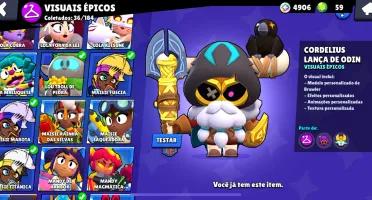 Conta Braw Stars Bem Upada com 130 Skins