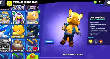 Conta Braw Stars Bem Upada com 130 Skins