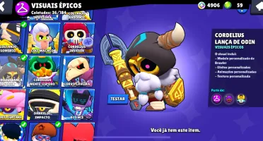 Conta Braw Stars Bem Upada com 130 Skins