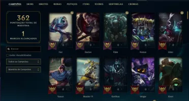 Conta prata 4 com 117 skins e 132 champs