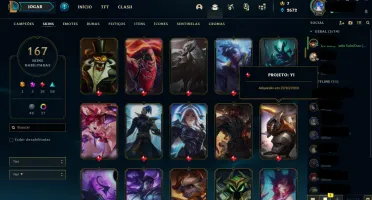 CONTA LOL PLAT COM 167 SKINS E SKINS LIMITADAS