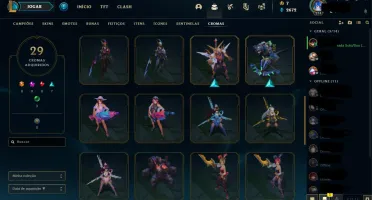 CONTA LOL PLAT COM 167 SKINS E SKINS LIMITADAS