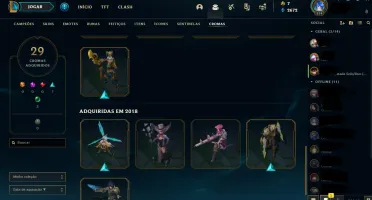 CONTA LOL PLAT COM 167 SKINS E SKINS LIMITADAS