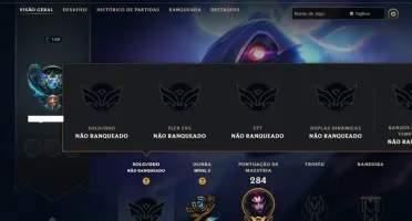 Unranked com 120 Champs e 192 Skins +2 Prestigios +2800 RP