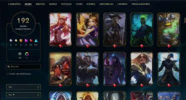 Unranked com 120 Champs e 192 Skins +2 Prestigios +2800 RP