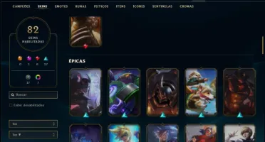 Conta ouro 3 com 120 Champs e 82 skins + 6 Vitoriosas