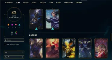 Conta ouro 3 com 120 Champs e 82 skins + 6 Vitoriosas