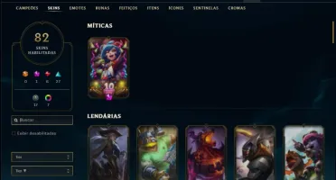 Conta ouro 3 com 120 Champs e 82 skins + 6 Vitoriosas