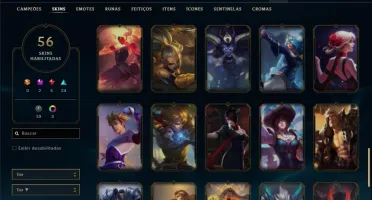 Conta prata 4 MAIN TOP com 56 skins e 76 champs
