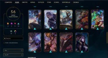 Conta prata 4 MAIN TOP com 56 skins e 76 champs