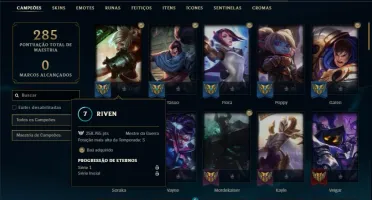 Conta prata 4 MAIN TOP com 56 skins e 76 champs
