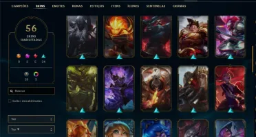 Conta prata 4 MAIN TOP com 56 skins e 76 champs