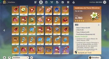 Diluc 1C + Venti 1C 2 armas 5* Xiangling full Barbara full