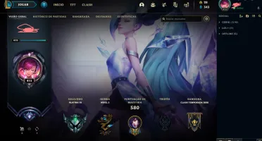 Conta com quase todas as skins.