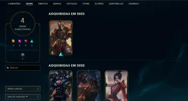 CONTA UNRANKED C/ MECH ATROX, RIVEN ESPADA VALOROSA E +SKINS