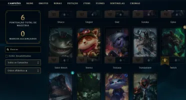 CONTA UNRANKED C/ MECH ATROX, RIVEN ESPADA VALOROSA E +SKINS