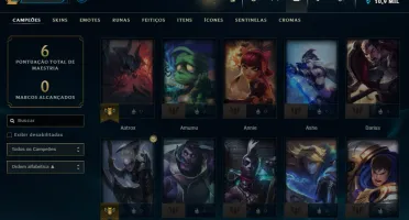 CONTA UNRANKED C/ MECH ATROX, RIVEN ESPADA VALOROSA E +SKINS