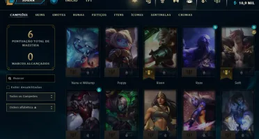 CONTA UNRANKED C/ MECH ATROX, RIVEN ESPADA VALOROSA E +SKINS