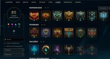 Vendo conta de LOL ex plat e gold com 79 skins.