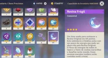 Genshin Impact Ar 57 com 45.910 gemas essencial