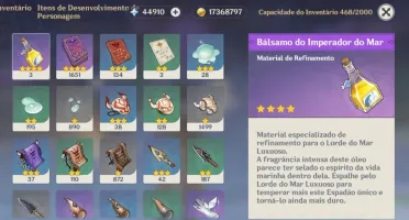 Genshin Impact Ar 57 com 45.910 gemas essencial