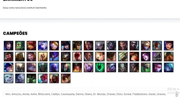 Conta Unranked (EX DIAMANTE) com 51 Champs e 11 Skins + RP