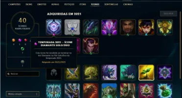 Conta Unranked (EX DIAMANTE) com 51 Champs e 11 Skins + RP