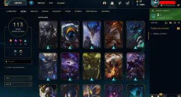 VENDO CONTA LOL 113 SKINS E SO FALTA 7 CHAMPS PRA TER TODOS!