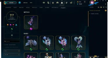 Conta Lol Skins Ultimate E Miticas, SEM RANK, 305 Em