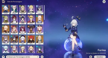 Conta Genshin AR55 Furina + Kazuha + Kokomi