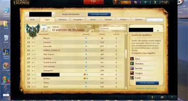 Conta Platina 5,41 campeões e 16 skins
