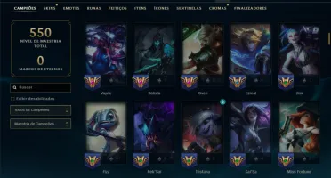 Ouro 1 com 150 Champs e 123 Skins ( JG / MID / ADC )