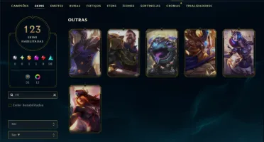 Ouro 1 com 150 Champs e 123 Skins ( JG / MID / ADC )
