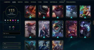 Ouro 1 com 150 Champs e 123 Skins ( JG / MID / ADC )
