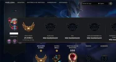 Ouro 1 com 150 Champs e 123 Skins ( JG / MID / ADC )