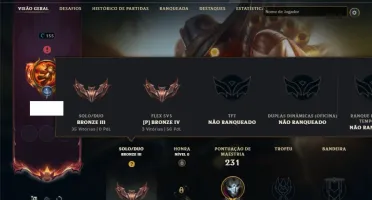 Bronze 3 com TODOS os champs e 230 Skins + 4 Prestigios