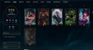 Bronze 3 com TODOS os champs e 230 Skins + 4 Prestigios