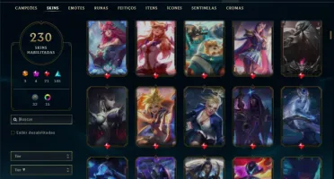 Bronze 3 com TODOS os champs e 230 Skins + 4 Prestigios