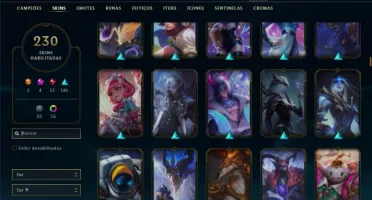 Bronze 3 com TODOS os champs e 230 Skins + 4 Prestigios
