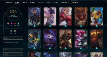 Bronze 3 com TODOS os champs e 230 Skins + 4 Prestigios