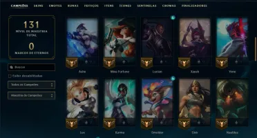 Ouro 2 com 65 Champs e 11 Skins