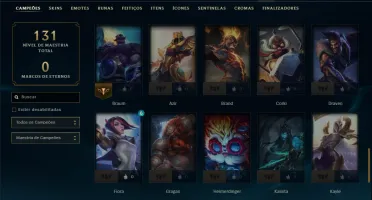 Ouro 2 com 65 Champs e 11 Skins