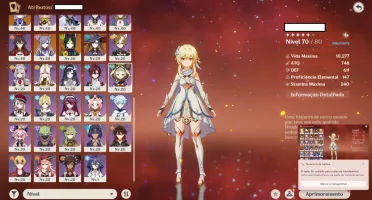 Conta Genshin EndGame com vários personagens