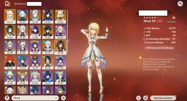 Conta Genshin EndGame com vários personagens