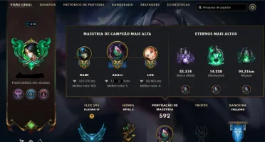 Conta League of Legends Lv 618 - 1kk maestria Akali + skins