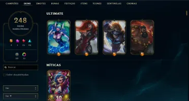 Vendo conta LoL 248 Skins, TODOS Campeões