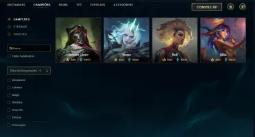 Vendo conta LoL 248 Skins, TODOS Campeões