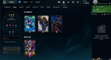 CONTA TOP LOL (OTODOS OS CAMPEÕES ) + SKIN VITORIOSAS