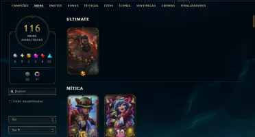 Unranked com TODOS os Champs e 116 Skins ( MID / TOP )